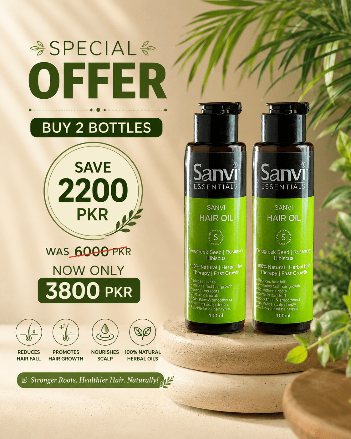 Sanvi Hair Oil for healthy scalp and hair care